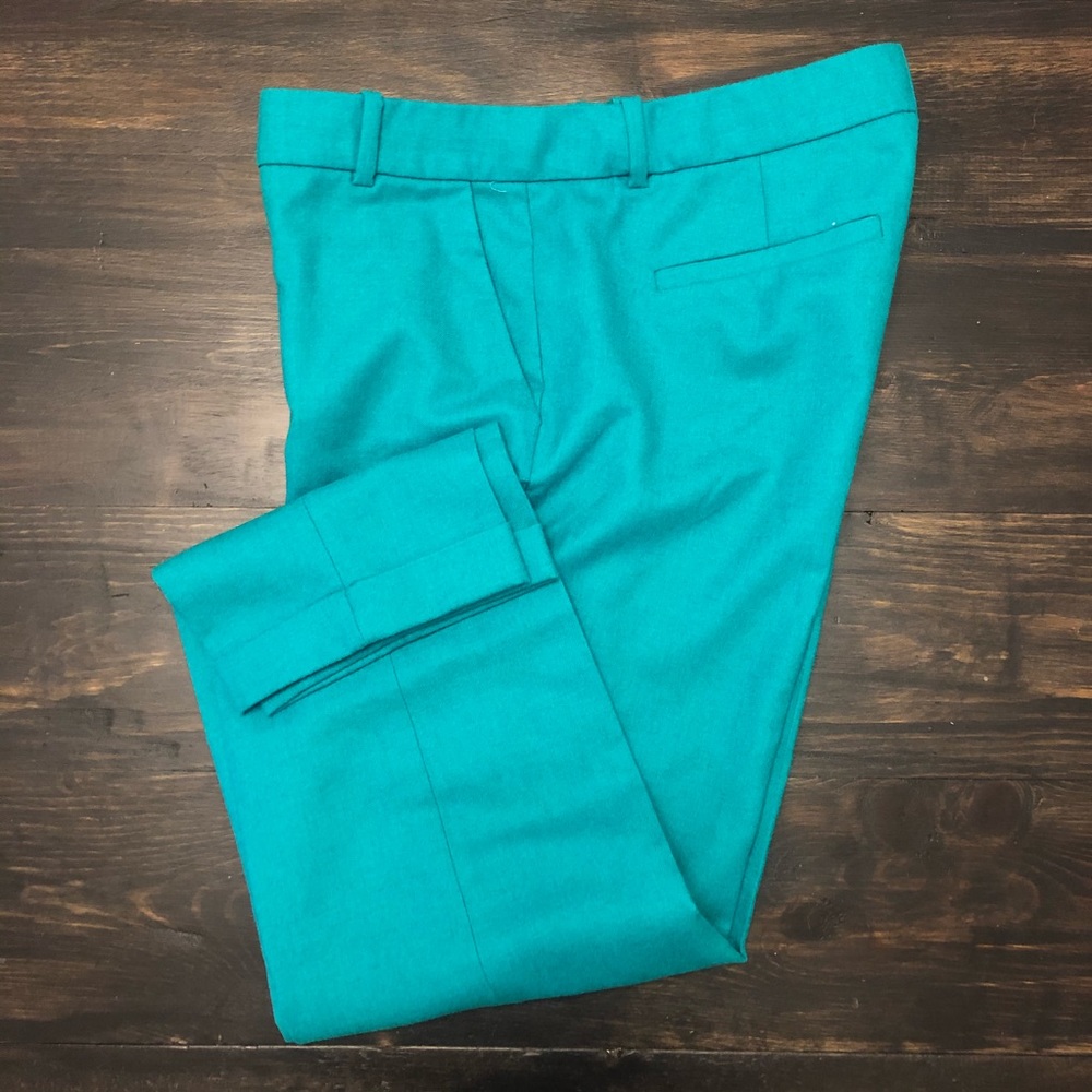 JCrew cafe Capri wool pants - aqua/turquoise